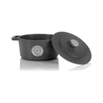 Combekk Railway Cast Iron 4.25 Quart Dutch Oven w/Thermometer, 9.5", Gray
