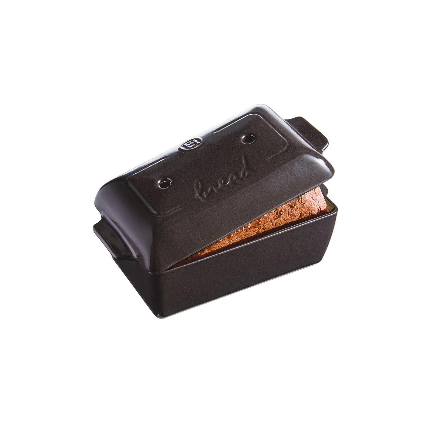 Emile Henry Bread Loaf Baker With Lid, Charcoal