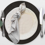 Davanti by Frieling Mattola Placemats Set of 6, Round 15 Inch Indoor Outdoor Table Placemats, Black