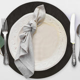 Davanti by Frieling Mattola Placemats Set of 6, Round 15 Inch Indoor Outdoor Table Placemats, Black