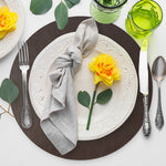 Davanti by Frieling Mattola Placemats Set of 6, Round 15 Inch Indoor Outdoor Table Placemats, Dark Brown