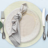 Davanti by Frieling Mattola Placemats Set of 6, Round 15 Inch Indoor Outdoor Table Placemats, Ecru
