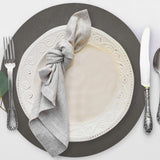 Davanti by Frieling Mattola Placemats Set of 6, Round 15 Inch Indoor Outdoor Table Placemats, Castlerock Gray