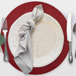 Davanti by Frieling Mattola Placemats Set of 6, Round 15 Inch Indoor Outdoor Table Placemats, Earth Red