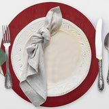 Davanti by Frieling Mattola Placemats Set of 6, Round 15 Inch Indoor Outdoor Table Placemats, Earth Red