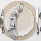 Davanti by Frieling Mattola Placemats Set of 6, Round 15 Inch Indoor Outdoor Table Placemats, Silk Gray