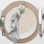 Davanti by Frieling Mattola Placemats Set of 6, Round 15 Inch Indoor Outdoor Table Placemats, Taupe