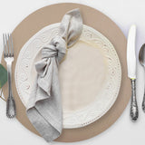 Davanti by Frieling Mattola Placemats Set of 6, Round 15 Inch Indoor Outdoor Table Placemats, Taupe
