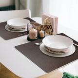 Davanti by Frieling Mattola Placemats Set of 6, Rectangular 16.5 x 12.5 Inch Indoor Outdoor Table Placemats – Dark Brown