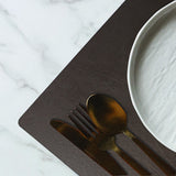 Davanti by Frieling Mattola Placemats Set of 6, Rectangular 16.5 x 12.5 Inch Indoor Outdoor Table Placemats – Dark Brown