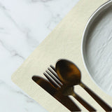 Davanti by Frieling Mattola Placemats Set of 6, Rectangular 16.5 x 12.5 Inch Indoor Outdoor Table Placemats – Ecru