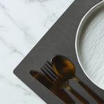 Davanti by Frieling Mattola Placemats Set of 6, Rectangular 16.5 x 12.5 Inch Indoor Outdoor Table Placemats – Castlerock Gray