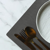 Davanti by Frieling Mattola Placemats Set of 6, Rectangular 16.5 x 12.5 Inch Indoor Outdoor Table Placemats – Castlerock Gray