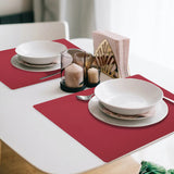 Davanti by Frieling Mattola Placemats Set of 6, Rectangular 16.5 x 12.5 Inch Indoor Outdoor Table Placemats – Earth Red
