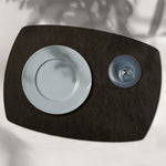 Davanti by Frieling Mattola Placemats Set of 6, Rectangle Plus, 14 x 18 Inch Indoor Outdoor Table Placemats, Black