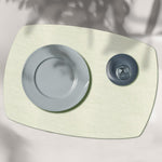 Davanti by Frieling Mattola Placemats Set of 6, Rectangle Plus, 14 x 18 Inch Indoor Outdoor Table Placemats, Ecru