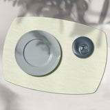 Davanti by Frieling Mattola Placemats Set of 6, Rectangle Plus, 14 x 18 Inch Indoor Outdoor Table Placemats, Ecru