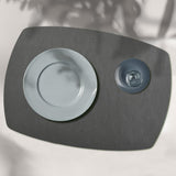 Davanti by Frieling Mattola Placemats Set of 6, Rectangle Plus, 14 x 18 Inch Indoor Outdoor Table Placemats, Castlerock Gray