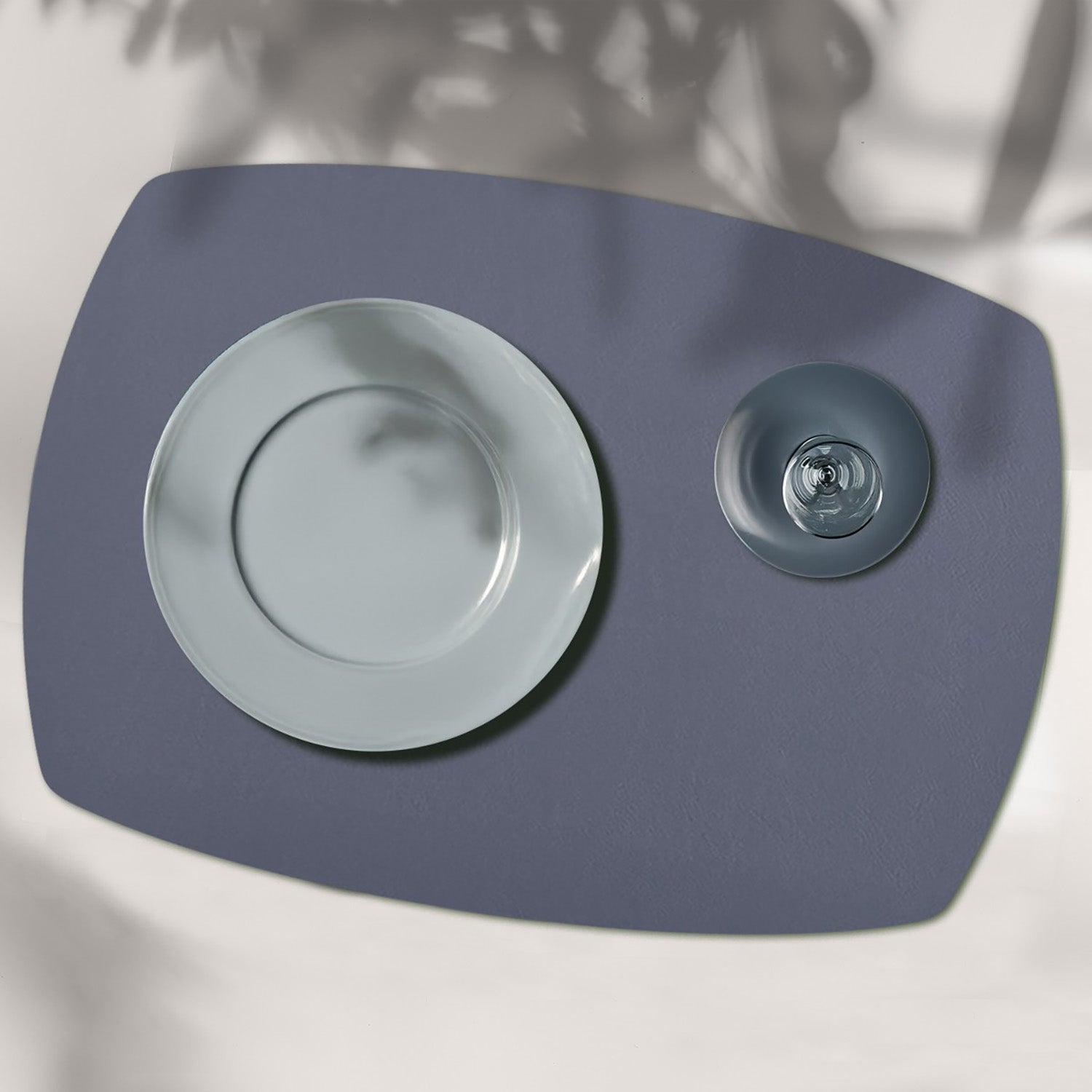 Davanti by Frieling Mattola Placemats Set of 6, Rectangle Plus, 14 x 18 Inch Indoor Outdoor Table Placemats, Stone Marine