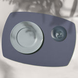 Davanti by Frieling Mattola Placemats Set of 6, Rectangle Plus, 14 x 18 Inch Indoor Outdoor Table Placemats, Stone Marine