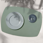 Davanti by Frieling Mattola Placemats Set of 6, Rectangle Plus, 14 x 18 Inch Indoor Outdoor Table Placemats, Mint