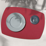 Davanti by Frieling Mattola Placemats Set of 6, Rectangle Plus, 14 x 18 Inch Indoor Outdoor Table Placemats, Earth Red