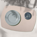 Davanti by Frieling Mattola Placemats Set of 6, Rectangle Plus, 14 x 18 Inch Indoor Outdoor Table Placemats, Silk Gray