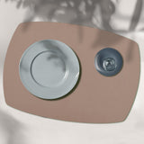 Davanti by Frieling Mattola Placemats Set of 6, Rectangle Plus, 14 x 18 Inch Indoor Outdoor Table Placemats, Taupe
