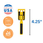 Constructive Eating Set of 3 Construction Eating Utensils for Kids and Toddlers, Yellow