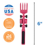 Constructive Eating Set of 3 Construction Eating Utensils for Kids and Toddlers, Pink