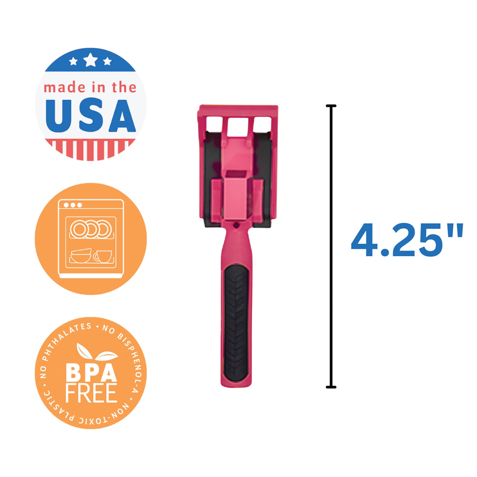 Constructive Eating Set of 3 Construction Eating Utensils for Kids and Toddlers, Pink