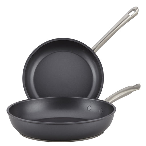 Anolon Accolade Hard Anodized Nonstick 10" and 12" Frying Pan Set, 2-Piece, Gray