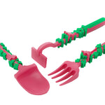Constructive Eating Set of 3 Garden Fairy Eating Utensils for Kids and Toddlers