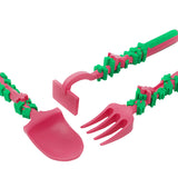 Constructive Eating Set of 3 Garden Fairy Eating Utensils for Kids and Toddlers