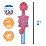 Constructive Eating Set of 3 Dino Eating Utensils for Kids and Toddlers, Pink