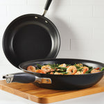 Anolon Advanced Home Hard-Anodized Nonstick Frying Pan Set, 2-Piece, 10-Inch & 12.75-Inch, Onyx