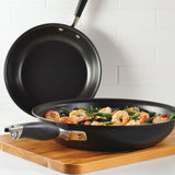 Anolon Advanced Home Hard-Anodized Nonstick Frying Pan Set, 2-Piece, 10-Inch & 12.75-Inch, Onyx