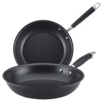 Anolon Advanced Home Hard-Anodized Nonstick Frying Pan Set, 2-Piece, 10-Inch & 12.75-Inch, Onyx