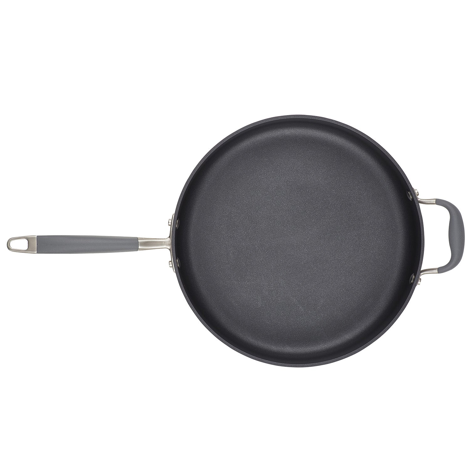 Anolon Advanced Home Hard-Anodized Nonstick Saute Pan with Helper Handle and Lid, 5-Quart, Moonstone