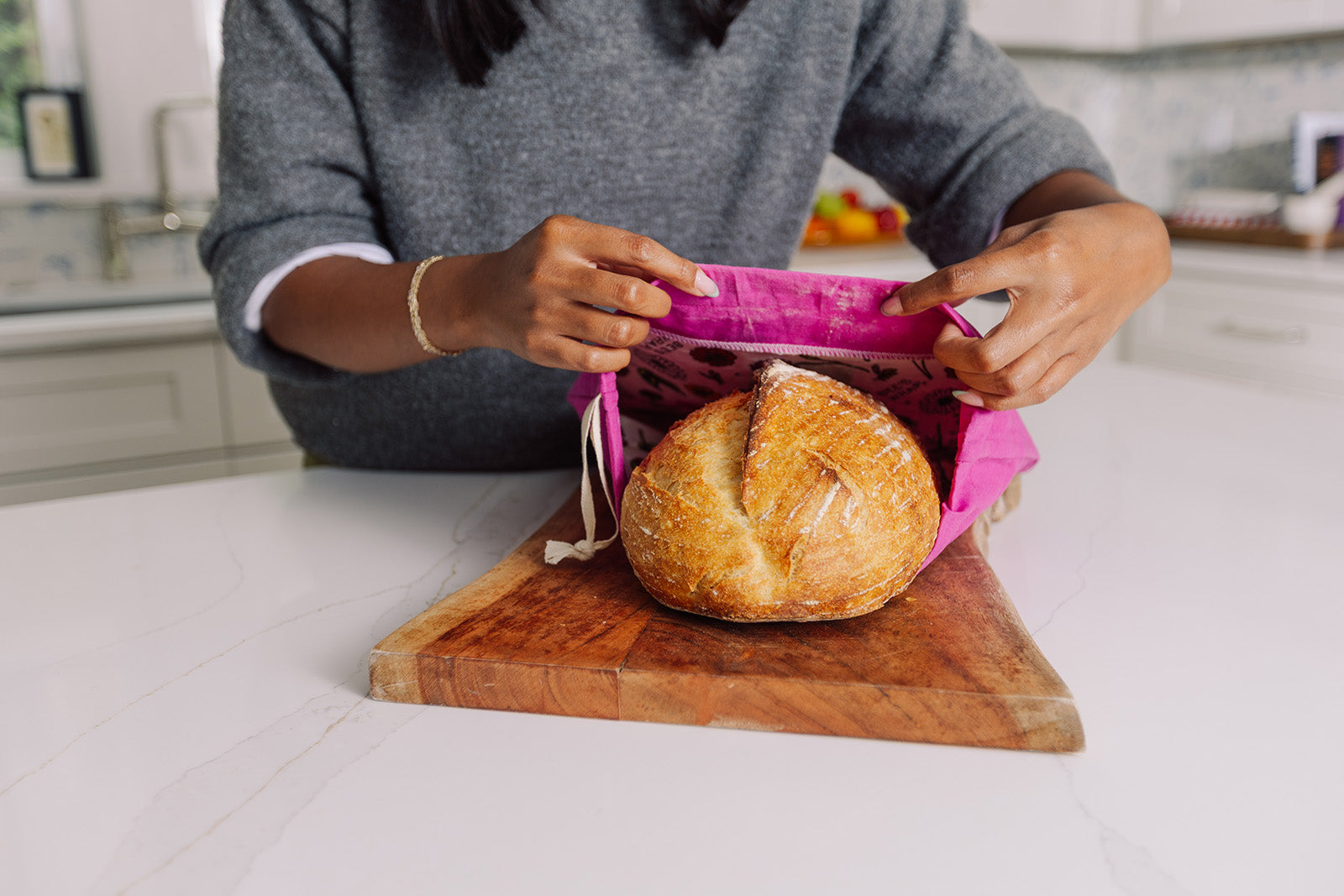 Bee's Wrap Reusable Artisan Bread Bag, Meadow Magic