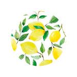 Davanti by Frieling Casa Round Vinyl Placemat, 15" Diameter, Watercolor Lemon Print – Easy-Clean Table Mat for Dining & Kitchen
