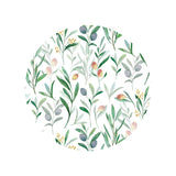 Davanti by Frieling Casa Round Vinyl Placemat, 15" Diameter, Watercolor Olive Branch Print – Easy-Clean Table Mat for Dining & Kitchen
