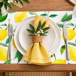 Davanti by Frieling Casa Rectangular Vinyl Placemat, 17" x 13", Watercolor Lemon Print – Easy-Clean Table Mat for Dining & Kitchen