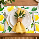 Davanti by Frieling Casa Rectangular Vinyl Placemat, 17" x 13", Watercolor Lemon Print – Easy-Clean Table Mat for Dining & Kitchen
