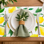 Davanti by Frieling Casa Rectangular Vinyl Placemat, 17" x 13", Watercolor Lemon Print – Easy-Clean Table Mat for Dining & Kitchen