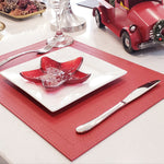 Davanti by Frieling Classic Luxe Placemats Set of 6, Rectangular 16.5 x 12.5 Inch Indoor Outdoor Table Placemats, Ruby Red