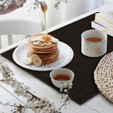 Davanti by Frieling Classic Luxe Placemats Set of 6, Rectangular 16.5 x 12.5 Inch Indoor Outdoor Table Placemats, Black Onyx