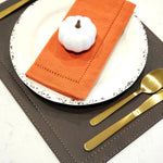 Davanti by Frieling Classic Luxe Placemats Set of 6, Rectangular 16.5 x 12.5 Inch Indoor Outdoor Table Placemats, Brown Obsidian