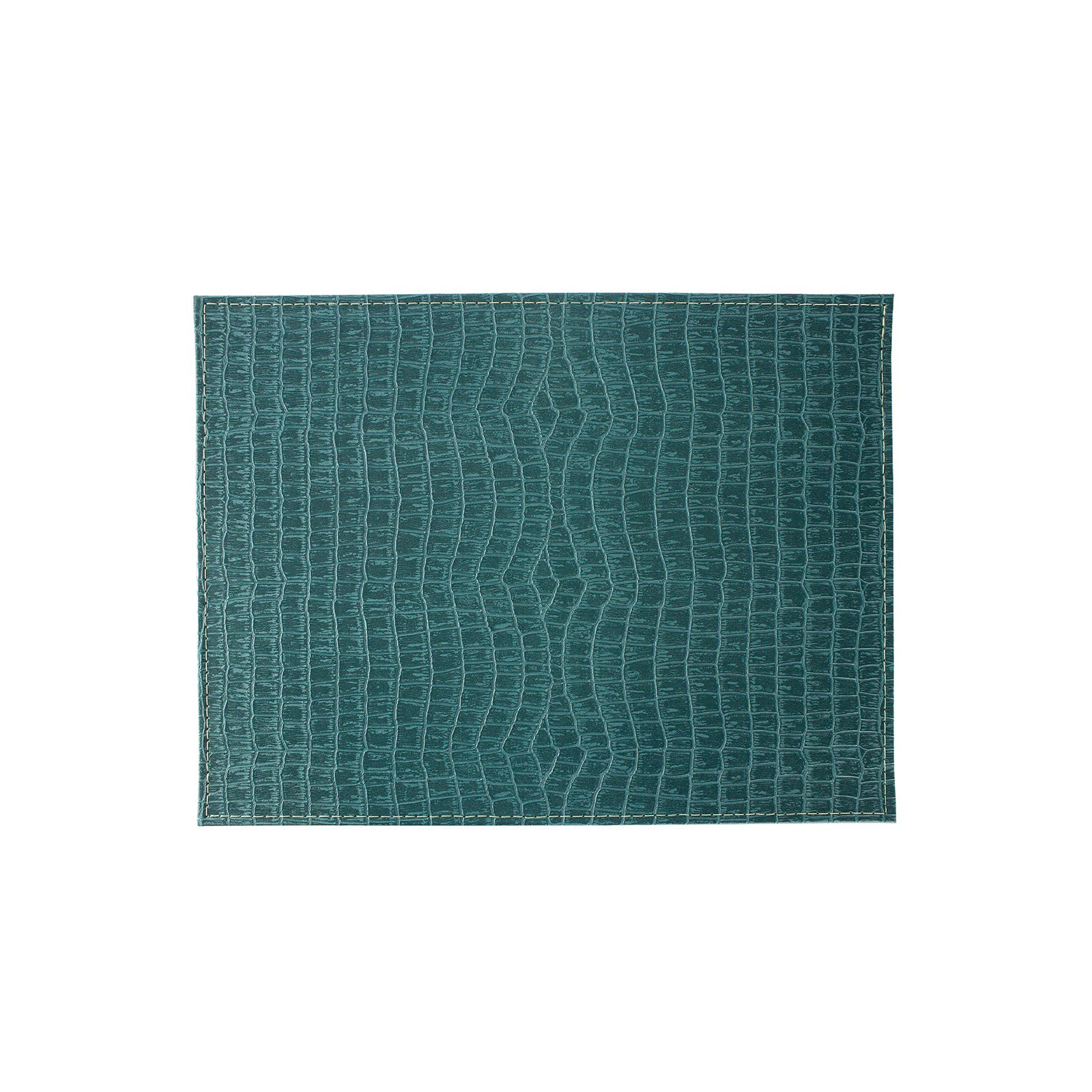 Davanti by Frieling Crocodile Placemats Set of 6, Rectangular 16.5 x 12.5 Inch Indoor Outdoor Table Placemats – Petrol