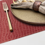 Davanti by Frieling Crocodile Placemats Set of 6, Rectangular 16.5 x 12.5 Inch Indoor Outdoor Table Placemats – Red